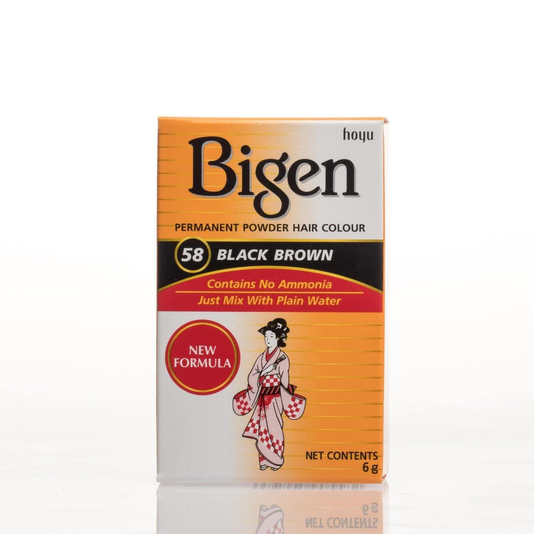 Bigen Powder Permanent Hair Color - 58 - Black Brown - Bigen-shop